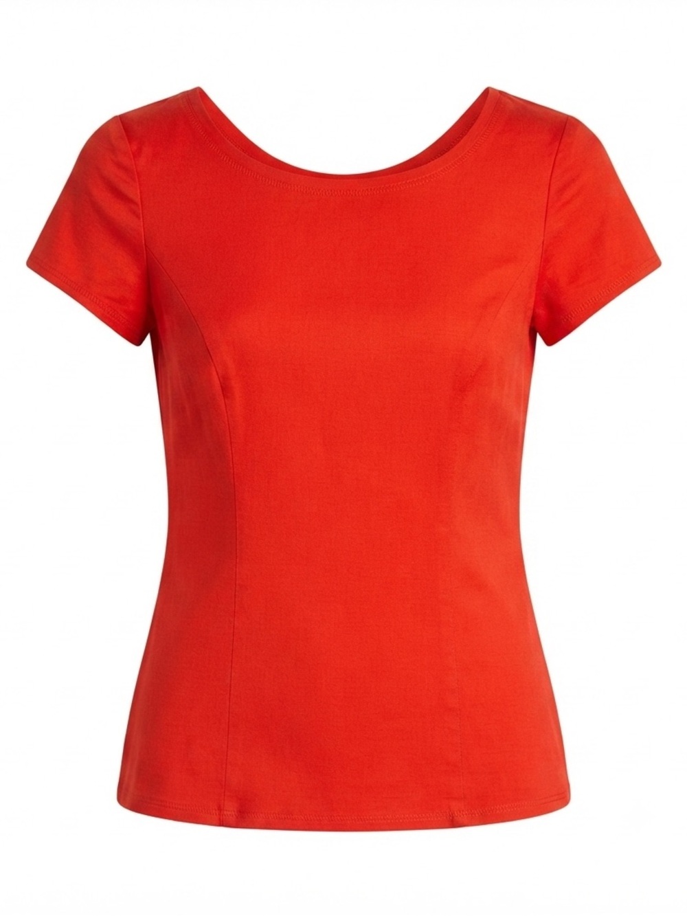 YL by Yair Vintage 90s Red Linen Rayon Scoop Neck Short Sleeve Top Size 4